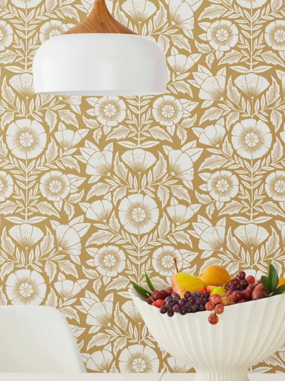 Hygge & West Conservatory Floral Wallpaper in Bronze and Cream